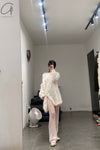 SWAYING/KNIT Flared Pants SW212XZ48 White PS26